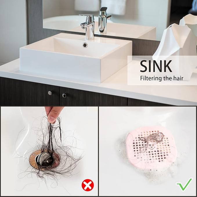 2 Pack Drain Cover Hair Catcher Sturdy Silicone Drain Protector Hair Stopper - Image 4