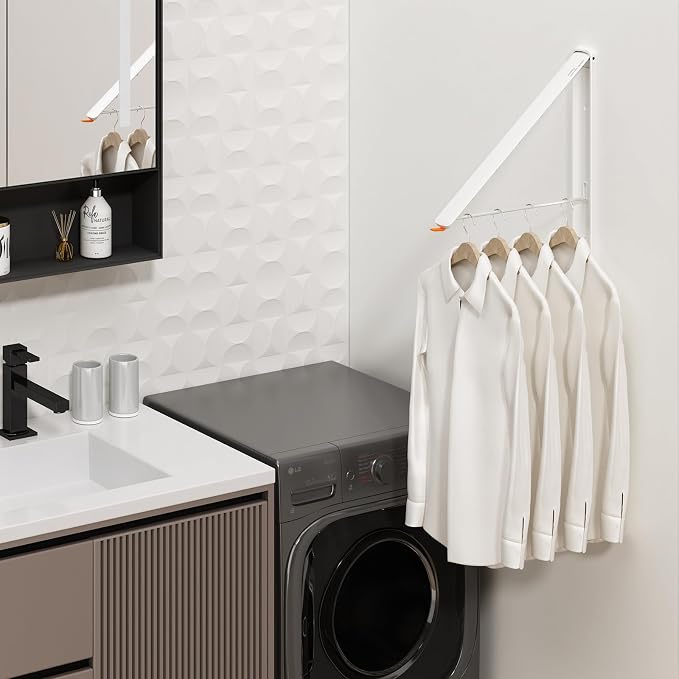 Clothes Drying Rack for Laundry Drying Rack Wall Mounted Clothes Hanger Rack - Image 6