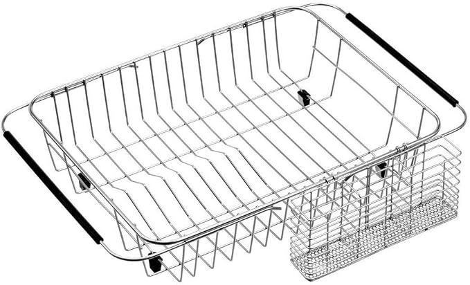SANNO Expandable Dish Drying Rack Over Sink Dish Rack Shelf in Sink or On - Image 7