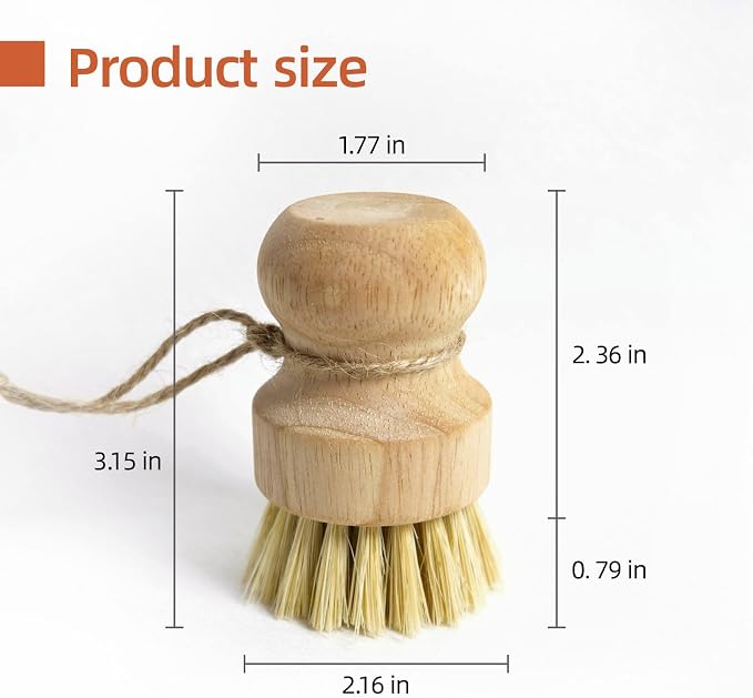 Bamboo Pot & Pan Cleaning Brush Set - Image 3