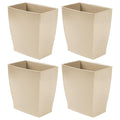 iDesign Small Rectangular Bathroom Trash Set of 4-Taupe Brown Waste Can by iDesign