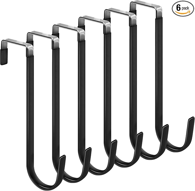 FYY Over The Door Hooks, 6 Pack Upgraded Long Door Hangers Hooks by FYY