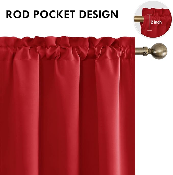 DWCN Christmas Blackout Curtains Thermal Insulated Energy Saving Bedroom and - Image 4