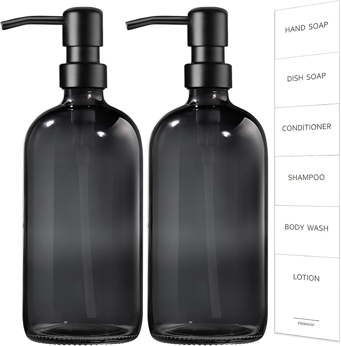 GMISUN Black Soap Dispenser, 2 Pack Hand Soap Dispensers by GMISUN