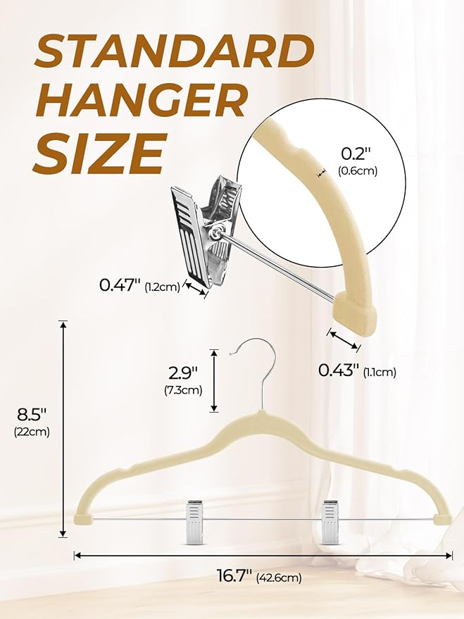 HOUSE DAY Velvet Skirt Hangers 24 Pack, Space Saving Slim Shorts Hanger - Image 8