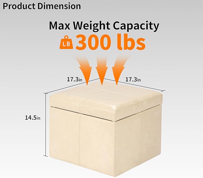 Adeco Storage Ottoman - Image 3