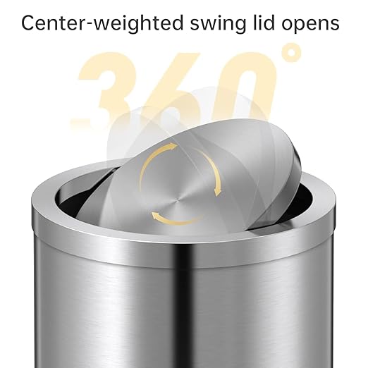 Mbillion Small Trash Can with Swing Lid 4 Gallons/15 Liter, Mini Trash Can with - Image 3