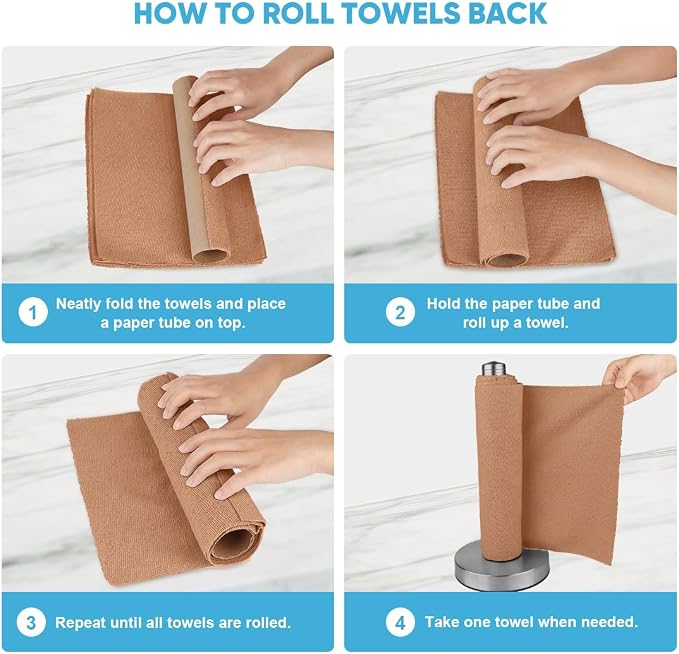 AIDEA Microfiber Cleaning Cloth Roll, 55 Sheets Shop Towels Washable, - Image 7