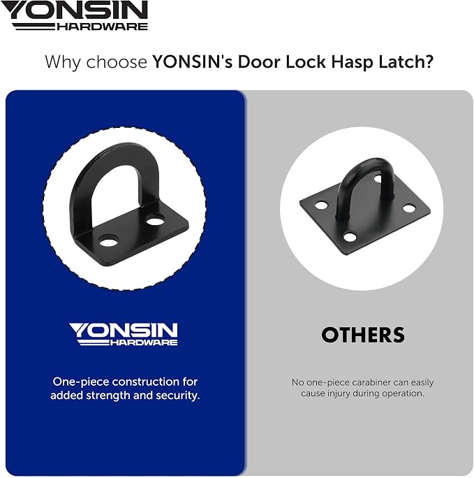 4" Door Padlock Safety Hasp Latch 2 Pcs, Door Hasp Clasp Lock Gate Shed Hasp - Image 5