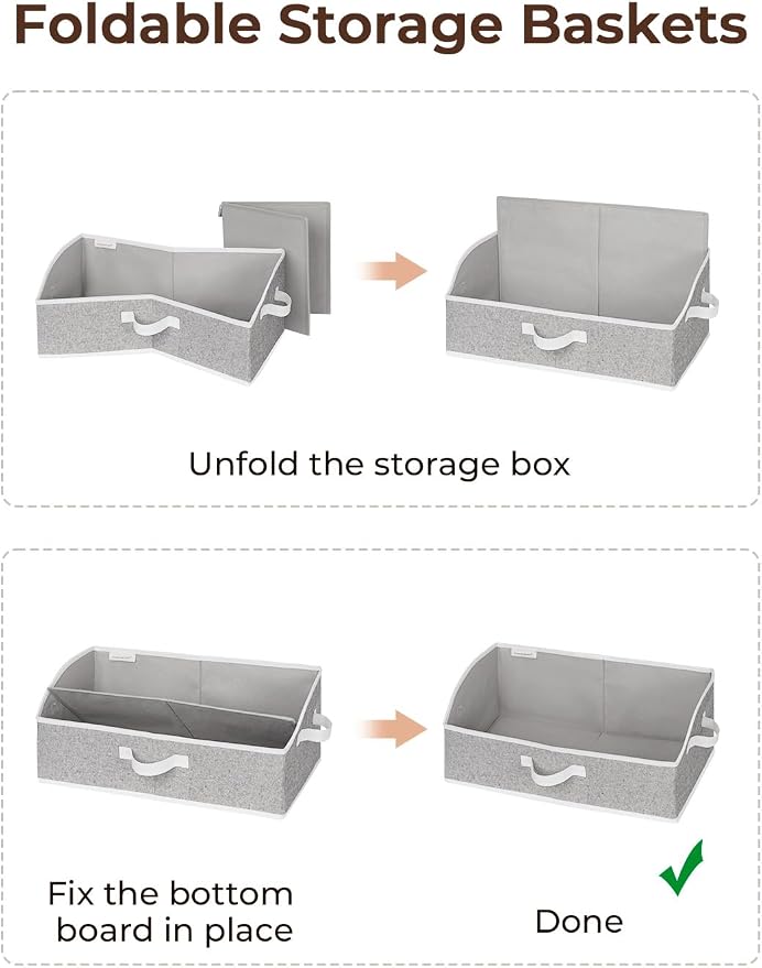 StorageWorks Closet Storage Bins, Trapezoid Organizer Box - Image 5