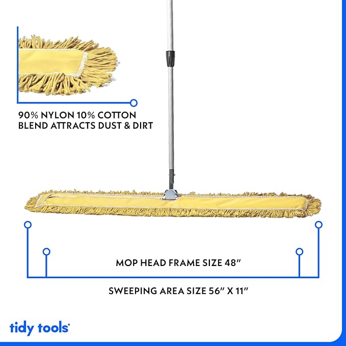 48 Inch Yellow Commercial Dust Mop & Floor Sweeper - Image 3