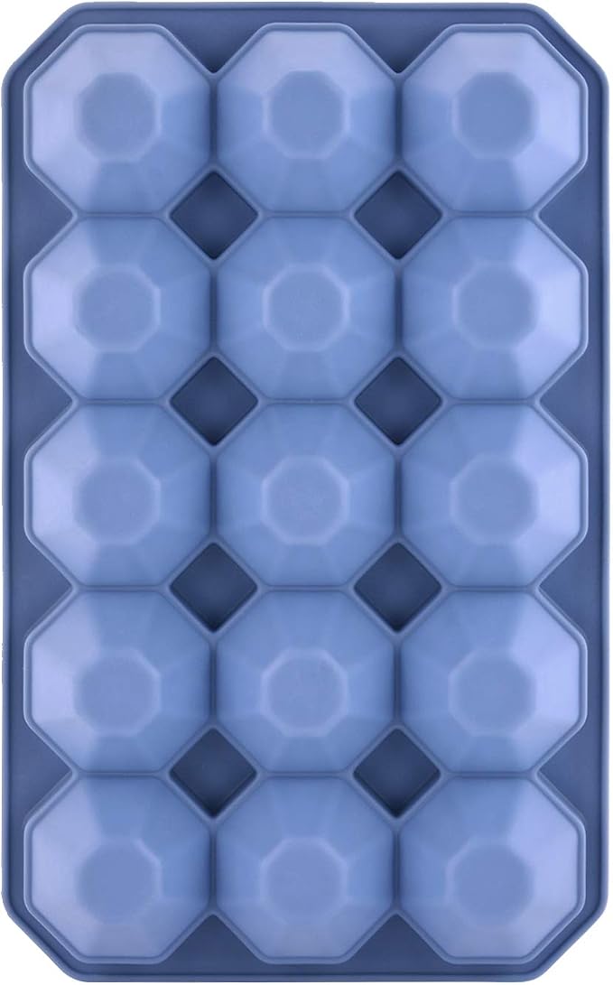 Ice Cube Trays with Silicone Lid, 15 Grid Diamond Shaped Ice Tray Easy Release - Image 4