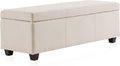 BELLEZE Storage Faux Leather Ottoman, 47 Inch Bench Bedroom Bench by BELLEZE