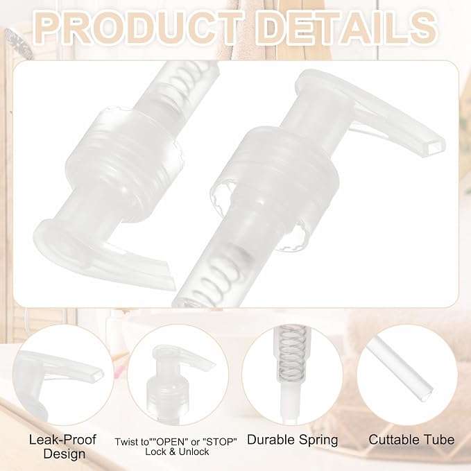 uxcell 12 Pcs Soap Dispenser Pump Heads Soap Dispensers Top Pumps Replacement - Image 3