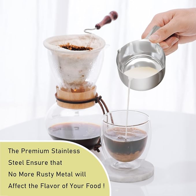 1PCS 2Cup Single Measuring Cup, Stainless Steel Measure Scoop, Metric and US - Image 4