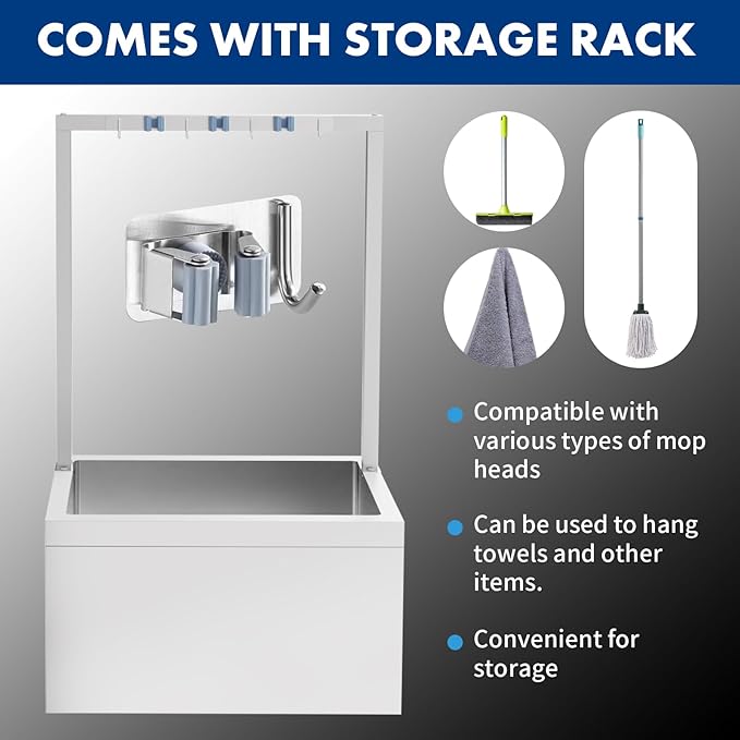 TONGMO Stainless Steel Floor Mop Sink, Mop sink - Image 2
