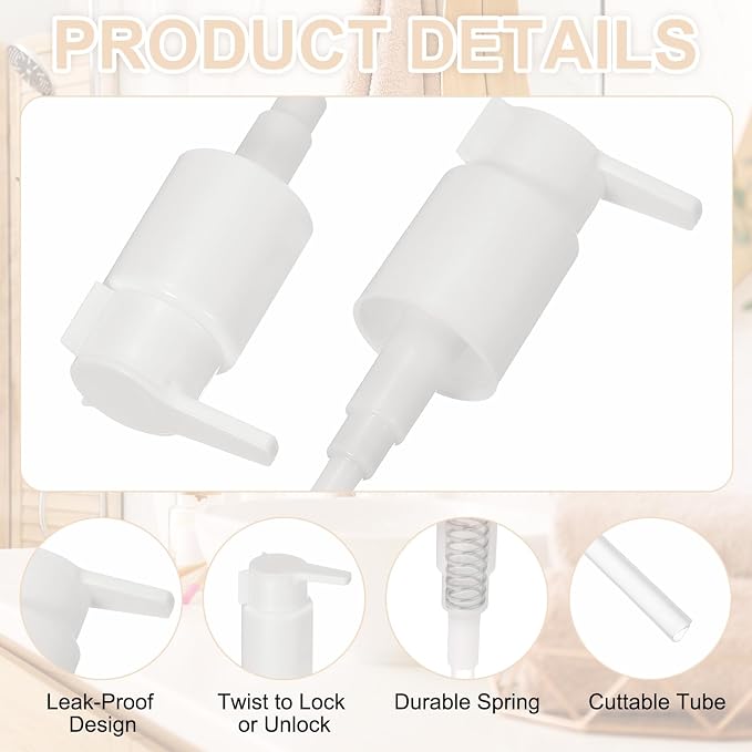 uxcell 2 Pcs Soap Dispenser Pump Heads, Hand Soap Dispensers Top Pumps - Image 3