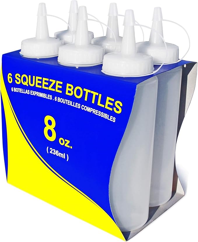 New Star Foodservice 26115 Squeeze Bottles, 8 oz by NewStarFoodservice