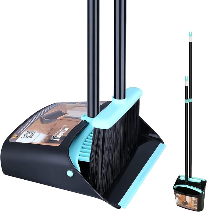 Broom with Dustpan Combo Set, Dust pan with Broom Combo Set, Standing Dustpan by KeFanta