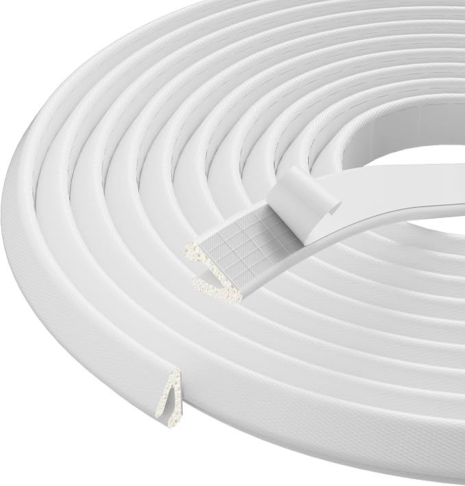 V Shape Foam Weather Stripping Door Frame Seal Strip 33FT White, Draft Stopper by KNEELISA
