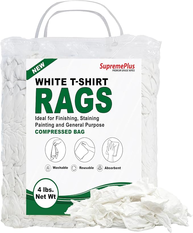 Premium White T-Shirt Cleaning Rags – White Cotton Rags by SupremePlus