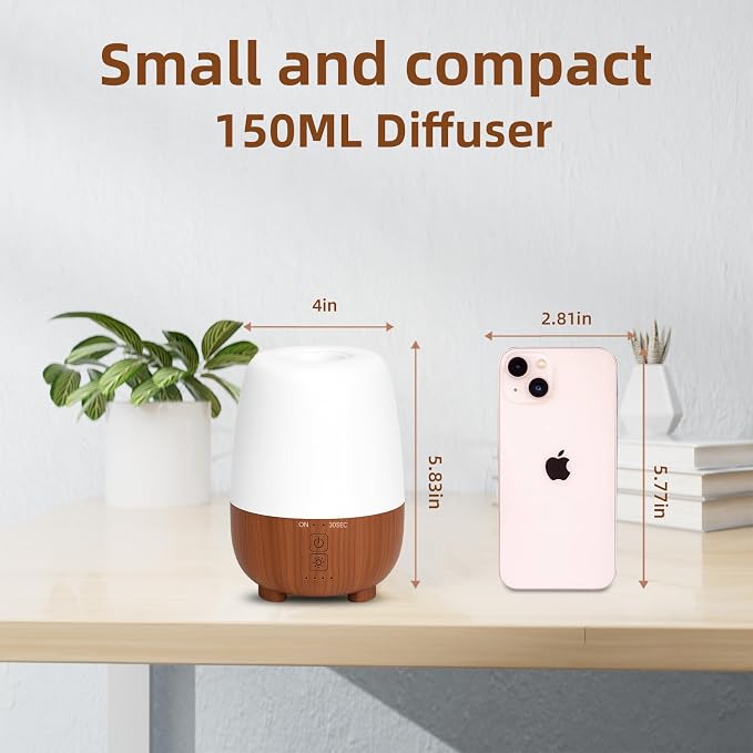 150ML Rechargeable Battery Operated Essential Oil Diffuser, Portable Cordless - Image 4
