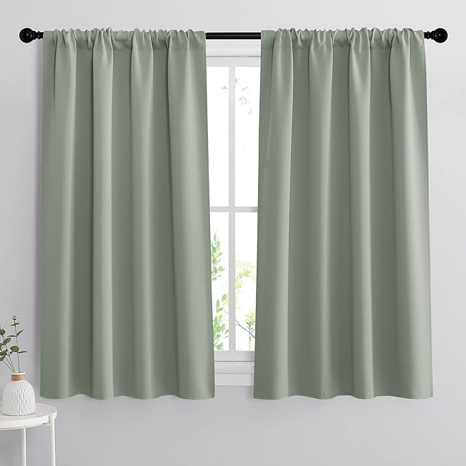 RYB HOME Dorm Curtains Room Darkening, 45 inch Length Privacy Window Treatment by RYBHOME