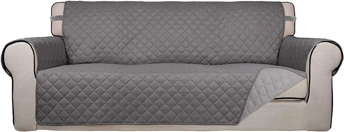 PureFit Reversible Quilted Sofa Cover, Water Resistant Slipcover Furniture by PureFit