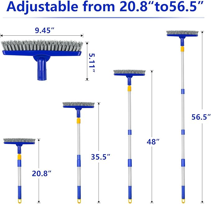 ITTAHO 2 Pack Grout Brush with Long Handle, 56.5'' Swivel Grout Cleaning Brush - Image 6