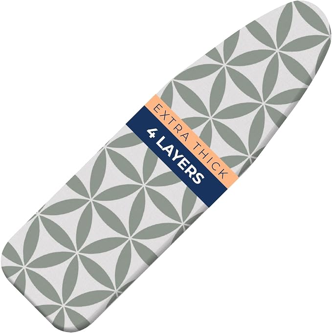 Ironing Board Cover and Pad Extra Thick Heavy Duty Padded 4 Layers Non Stick by happhom