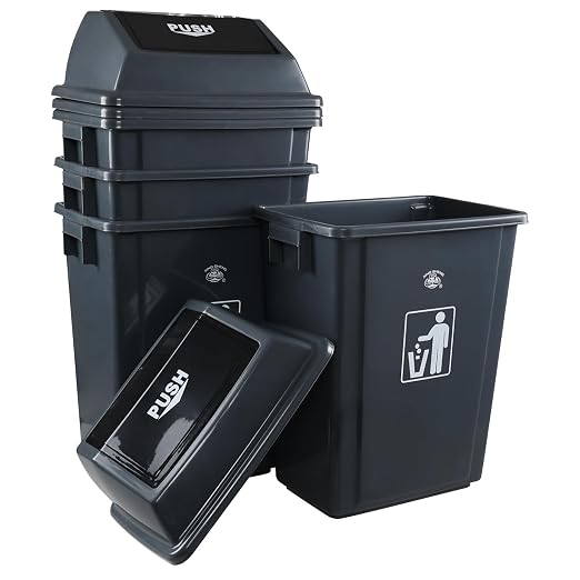4 Packs 18 Gallon Large Commercial Trash Can, Kitchen Waste Bin - Image 6