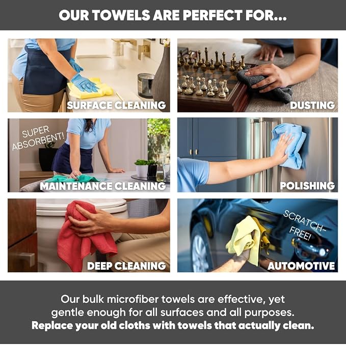 Microfiber Wholesale 16" x 16" All Purpose Towels - Image 4