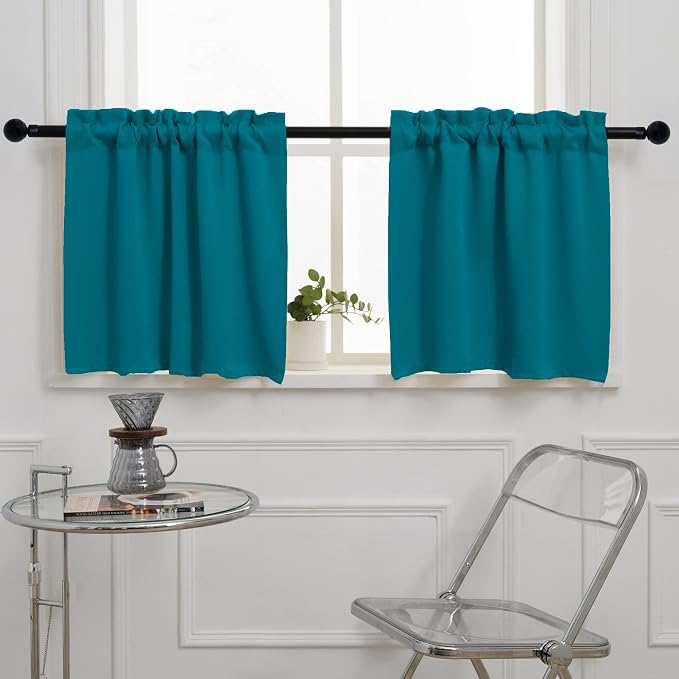 Pickluc Blackout Curtains 45 Inches Long 2 Panels, Room Darkening Tiers by PICKLUC