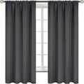 BGment Pocket Bedroom Curtains 63 Inch Long Dark Grey, Room Darkening Thermal by BGment