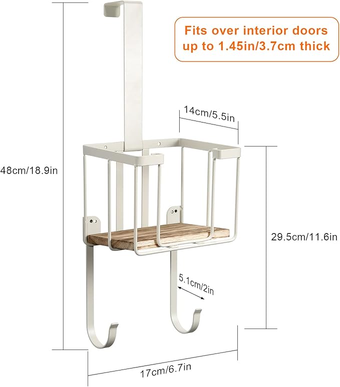 TJ.MOREE Over The Door/Wall Mount Ironing Board Hanger, Laundry Room Iron and - Image 6