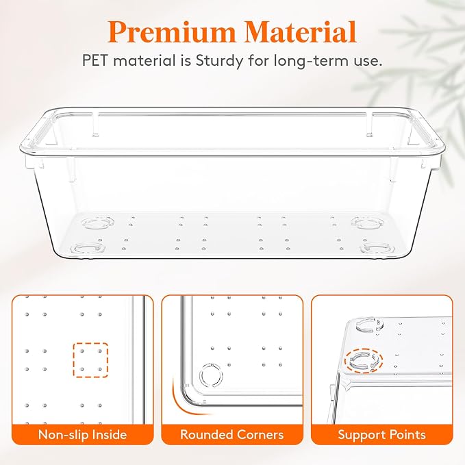 Lifewit 6 Pcs Large Bathroom Drawer Organizers, 3 Sizes Clear Plastic Storage - Image 4