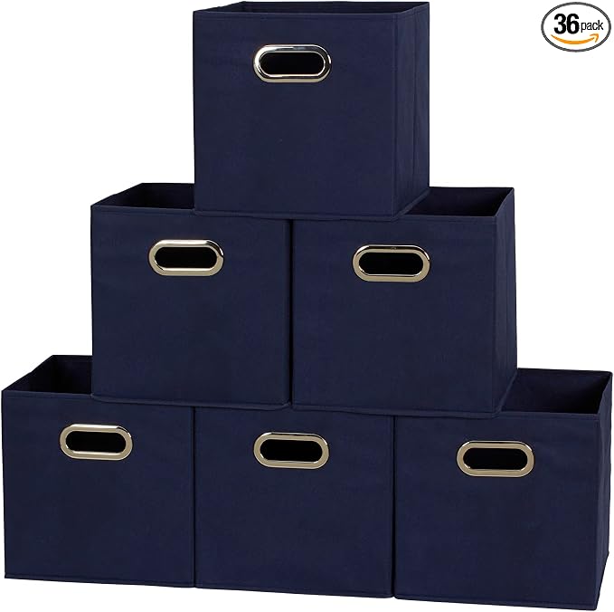 Household Essentials 81-1 Foldable Fabric Storage Bins | Set of 6 Cubby Cubes by HouseholdEssentials