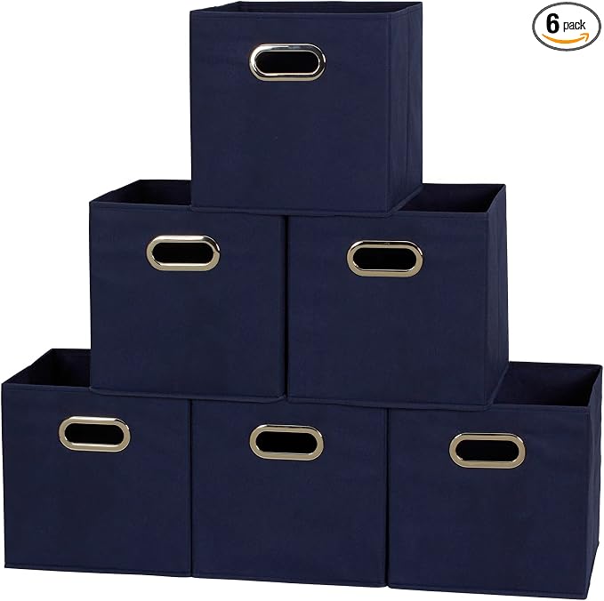 Household Essentials 81-1 Foldable Fabric Storage Bins | Set of 6 Cubby Cubes by HouseholdEssentials