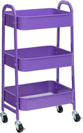 AGTEK Makeup Cart, Movable Rolling Organizer Cart, 3 Tier Metal Utility Cart by AGTEK