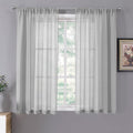 Tollpiz Sheer Curtains Linen Textured Living Room Curtain Sheers Light by Tollpiz