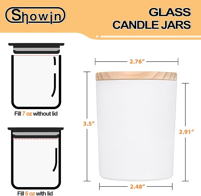 Thick Candle Jars for Making Candles 12 Pcs, 7 OZ Empty Jars - Image 2