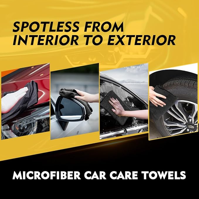 HOMEXCEL Black Microfiber Cleaning Cloth 12 Pack, 12.5 x 12.5 inch Microfiber - Image 5