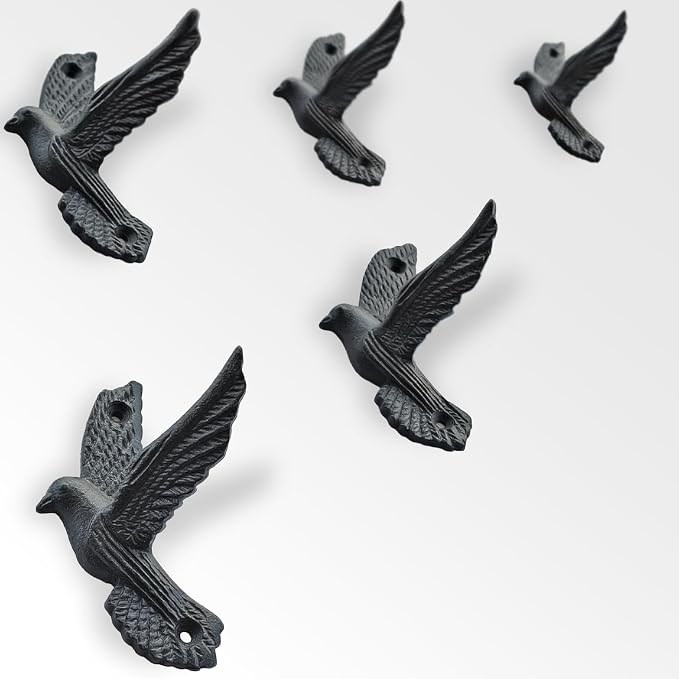 Ambipolar Flying Style Iron Cast Decorative Pigeon Bird Wall Mounted Coat Hooks - Image 4