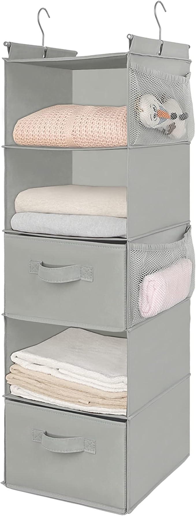 MAX Houser 5 Tier Shelf Hanging Closet Organizer, Cloth Hanging Shelf - Image 4