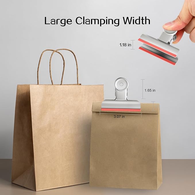 HOUSE AGAIN 12 Pack Stainless Steel Chip Bag Clips Covered - Image 3