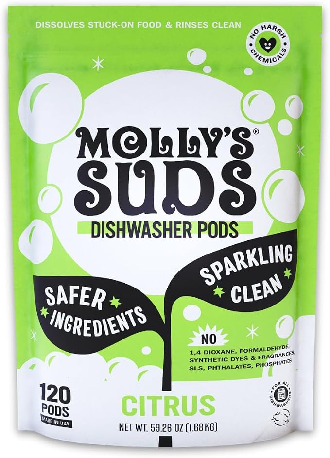 Molly's Suds Dishwasher Pods | Clean Dishwasher Detergent, Cuts Grease & Rinses by MollysSuds