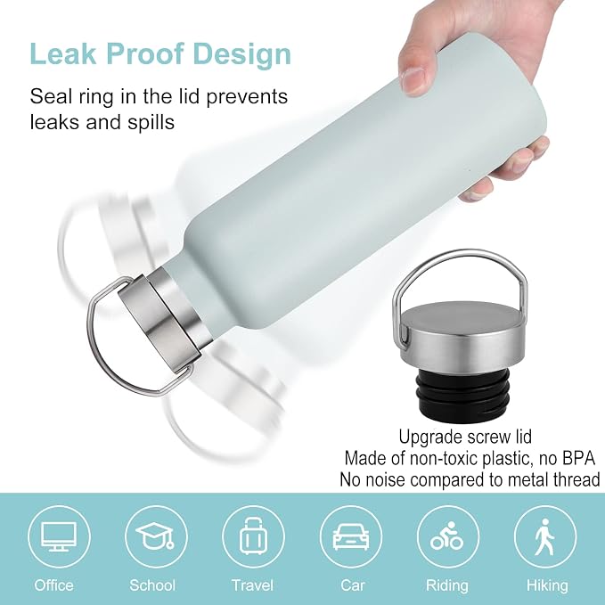 Neihepal Fog Stainless Steel Water Bottles, 20 Ounce Vacuum Insulated Double - Image 4