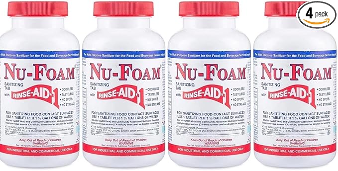 Nu-Foam Sanitizing Tablets for Bar Glassware – Superior Rinse Aid by Nu-Foam