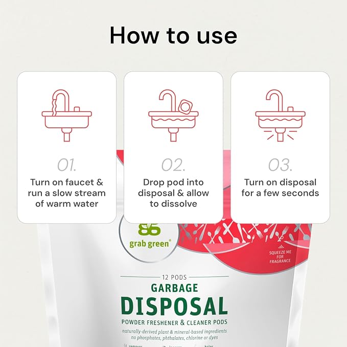 Grab Green Garbage Disposal Freshener and Cleaner Pods, Tangerine - Image 5