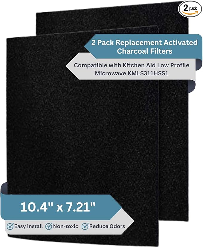 2-Pack Activated Carbon Charcoal Microwave Hood Filters by FreshHeadquarters